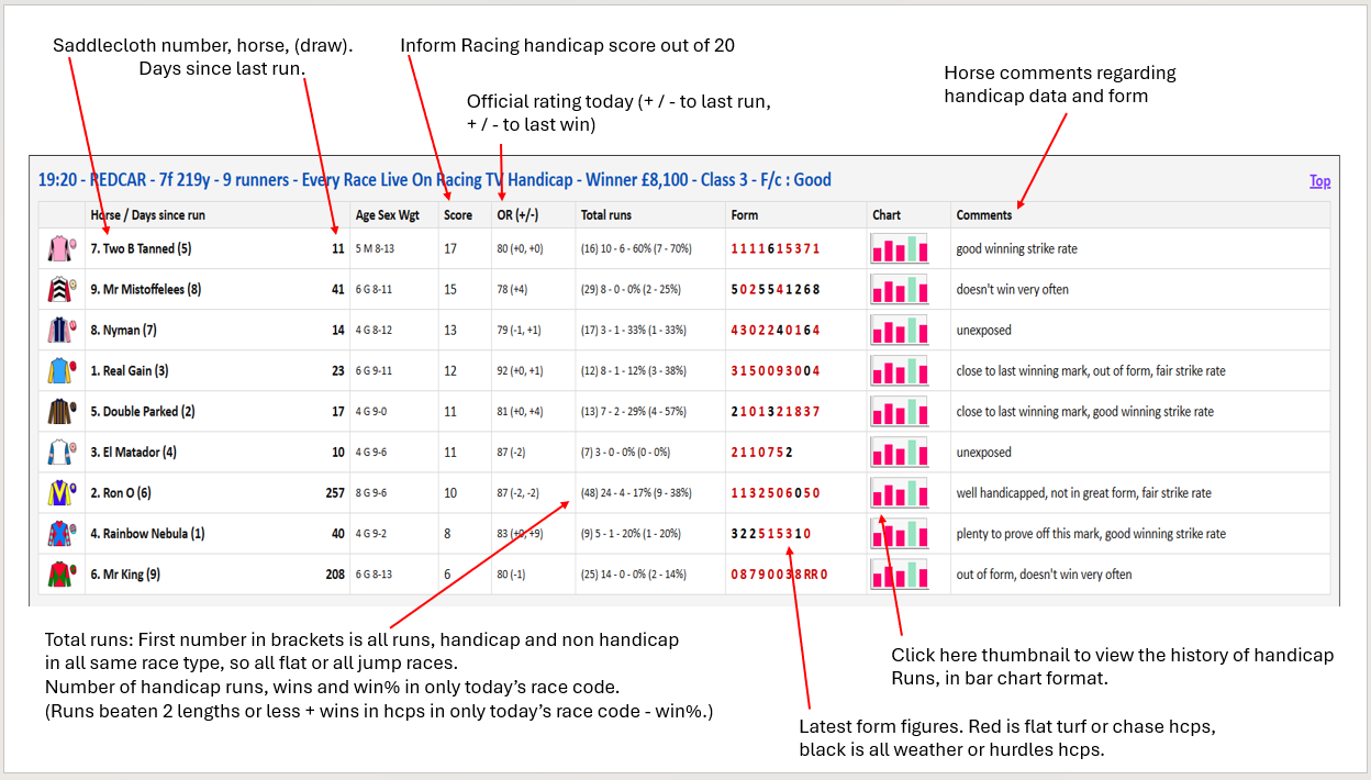 Handicap Ratings Explanation Inform Racing